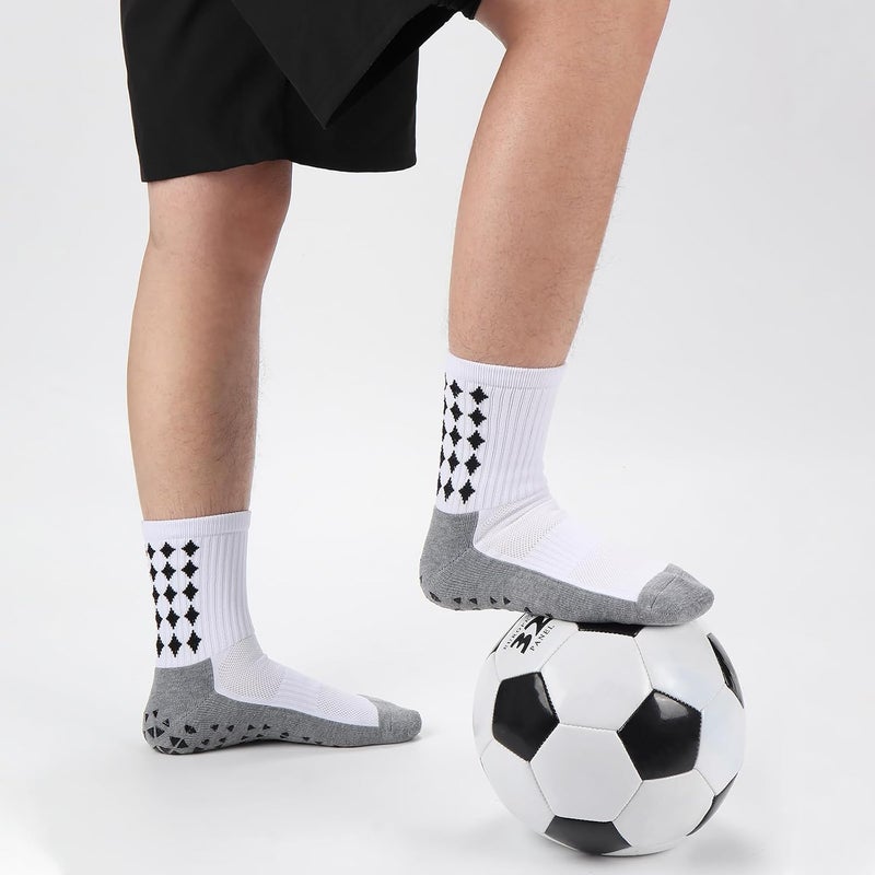 Ultrafun 3/5 Pairs Soccer Socks with Grip Pads Non Slip Football Basketball Sports Socks for Men Women - Image 5